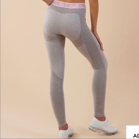 Gymshark Flex Leggings - Pink And Light Gray - Picture 2 of 5